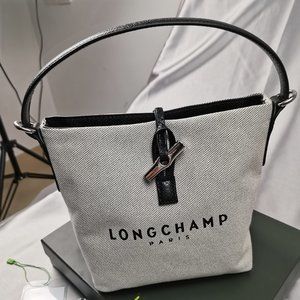 NWT Longchamp Essential Toile Bucket Bag